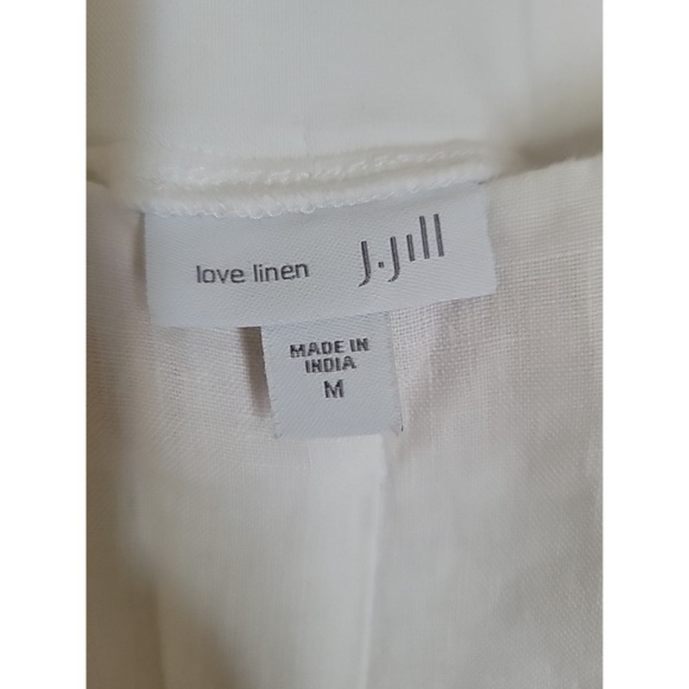 J.‎ Jill Pants Women's Size M Pull on White Linen Blend - Picture 3 of 9
